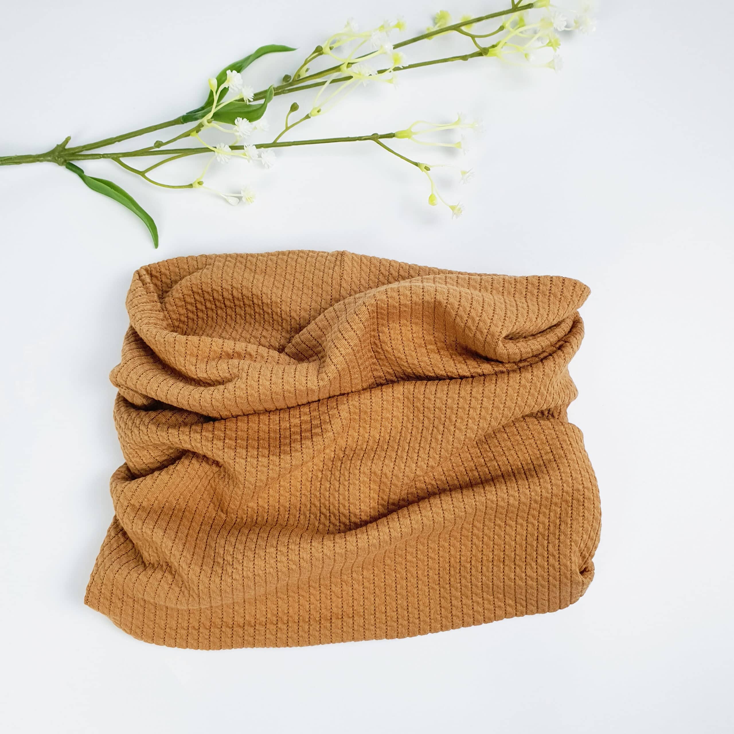 Set Beanie & Loop Übergangszeit kl. Zopfmuster (Stoff nach Wunsch) – Bild 8