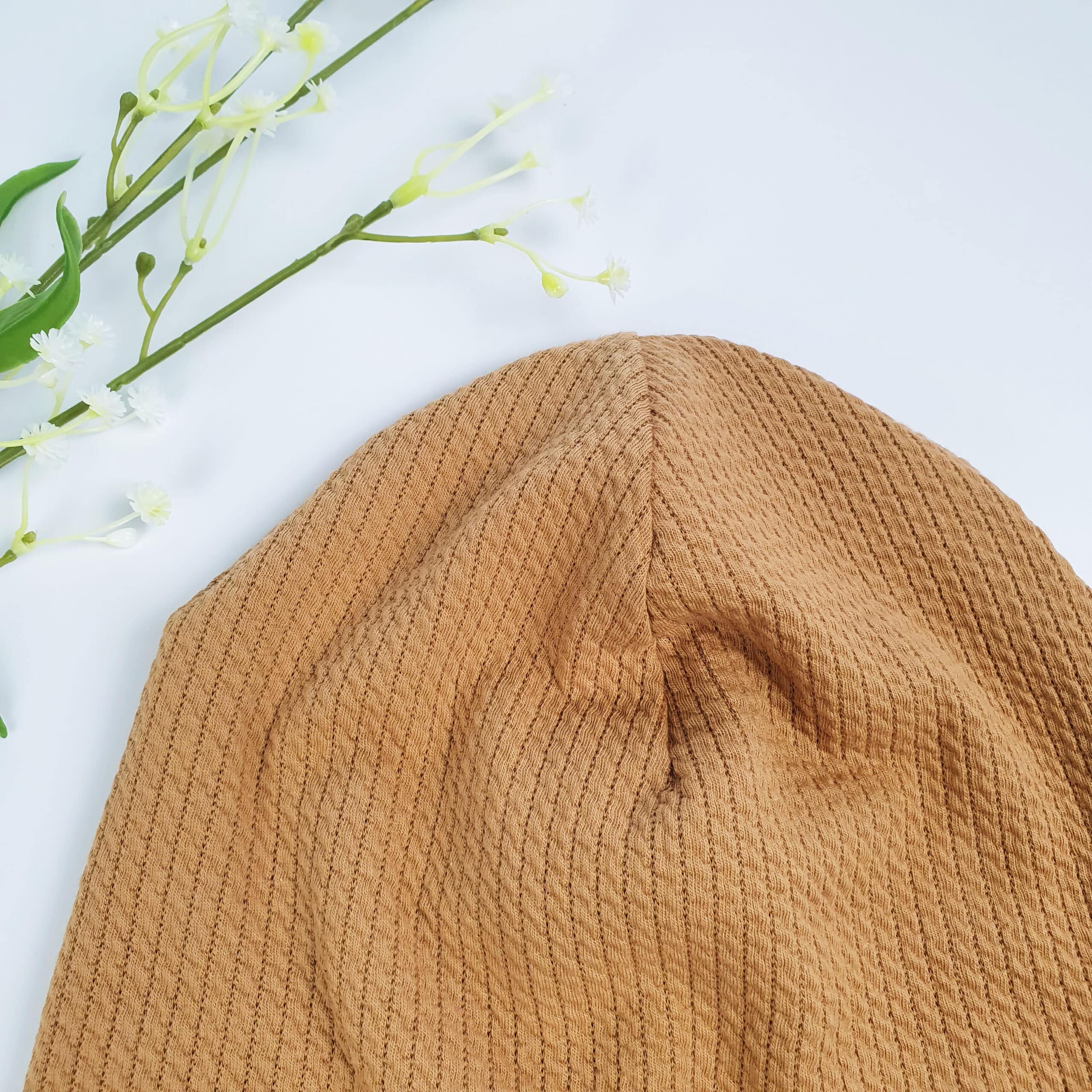 Set Beanie & Loop Übergangszeit kl. Zopfmuster (Stoff nach Wunsch) – Bild 7