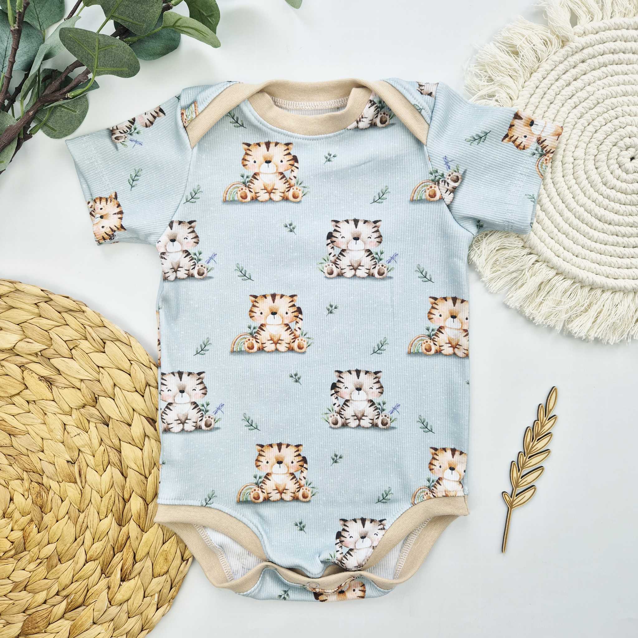 Baby Body kurzarm oder langarm Gr. 56 - 92 (Stoffwahl) – Bild 6