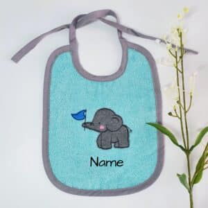 Lätzchen zum binden mit Elefant und Name