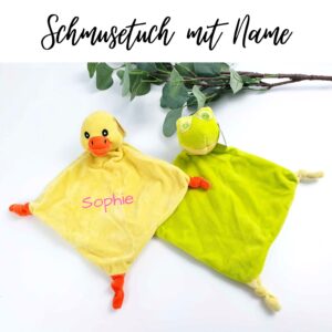 Schmusetuch mit Name Ente - Frosch