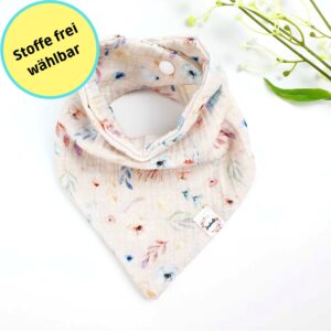 Musselinhalstuch Baby / Kleinkind mit Druckknöpfen (Stoffwahl)