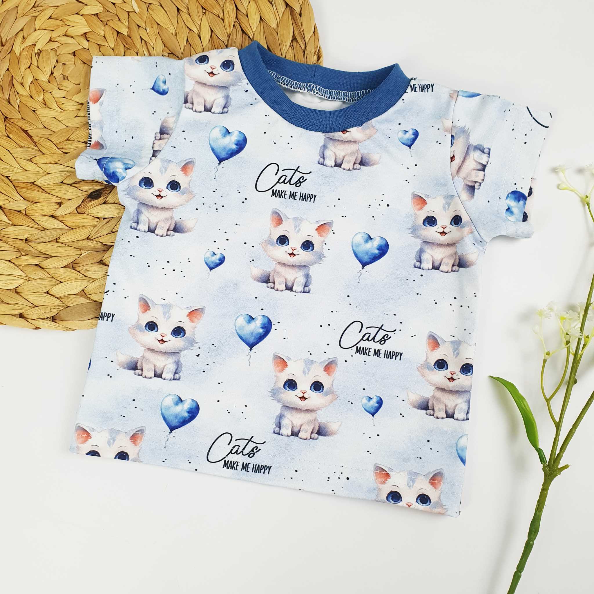 French Terry Katze blau ab 0.5m – Bild 4