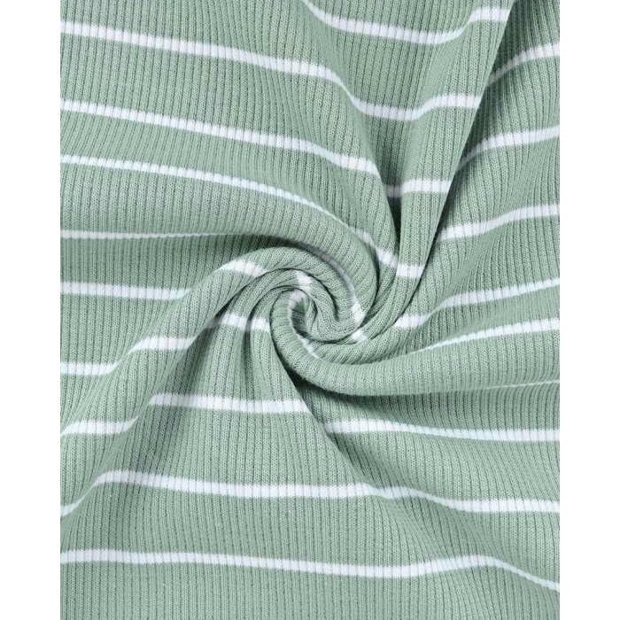 Rib Jersey altgrün Streifen ab 0.5m