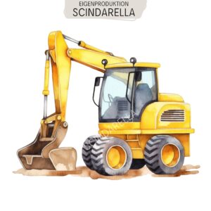 Bügelbild Bagger 12 x 10cm