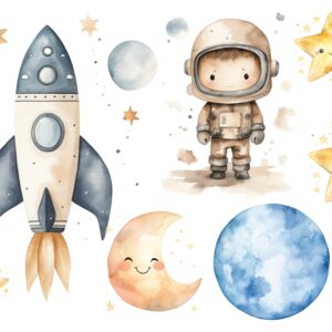 SET Bügelbild Astronaut A5