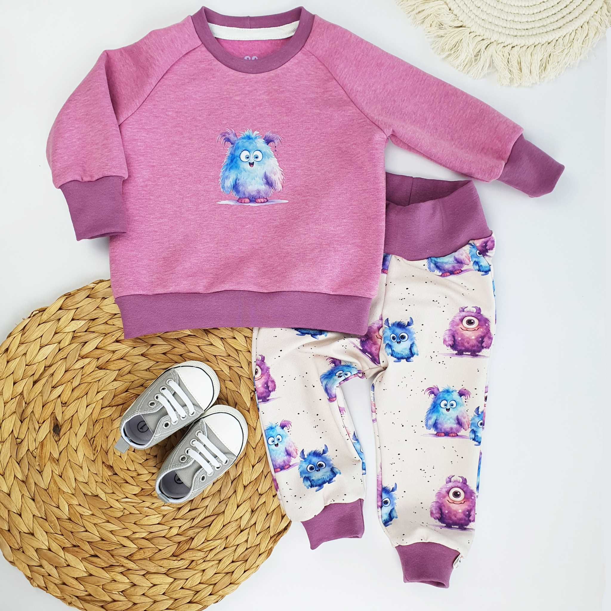 Babyset Monster pink Gr. 62 - 116