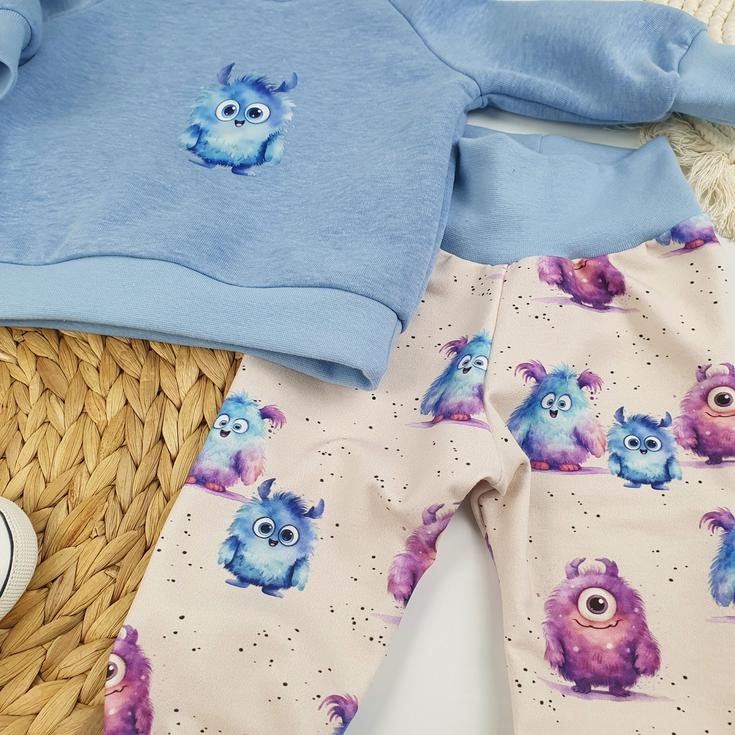 Babyset Monster blau Gr. 62 - 116 – Bild 4