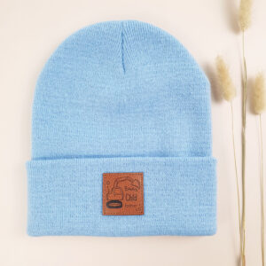 Beanie mit Label hellblau Bagger Child