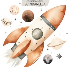 Bügelbild Rakete 1 (2 Grössen)