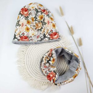 Set Beanie & Loop KU 50 - 52cm / 2-4 Jahre Winter Flower Garden