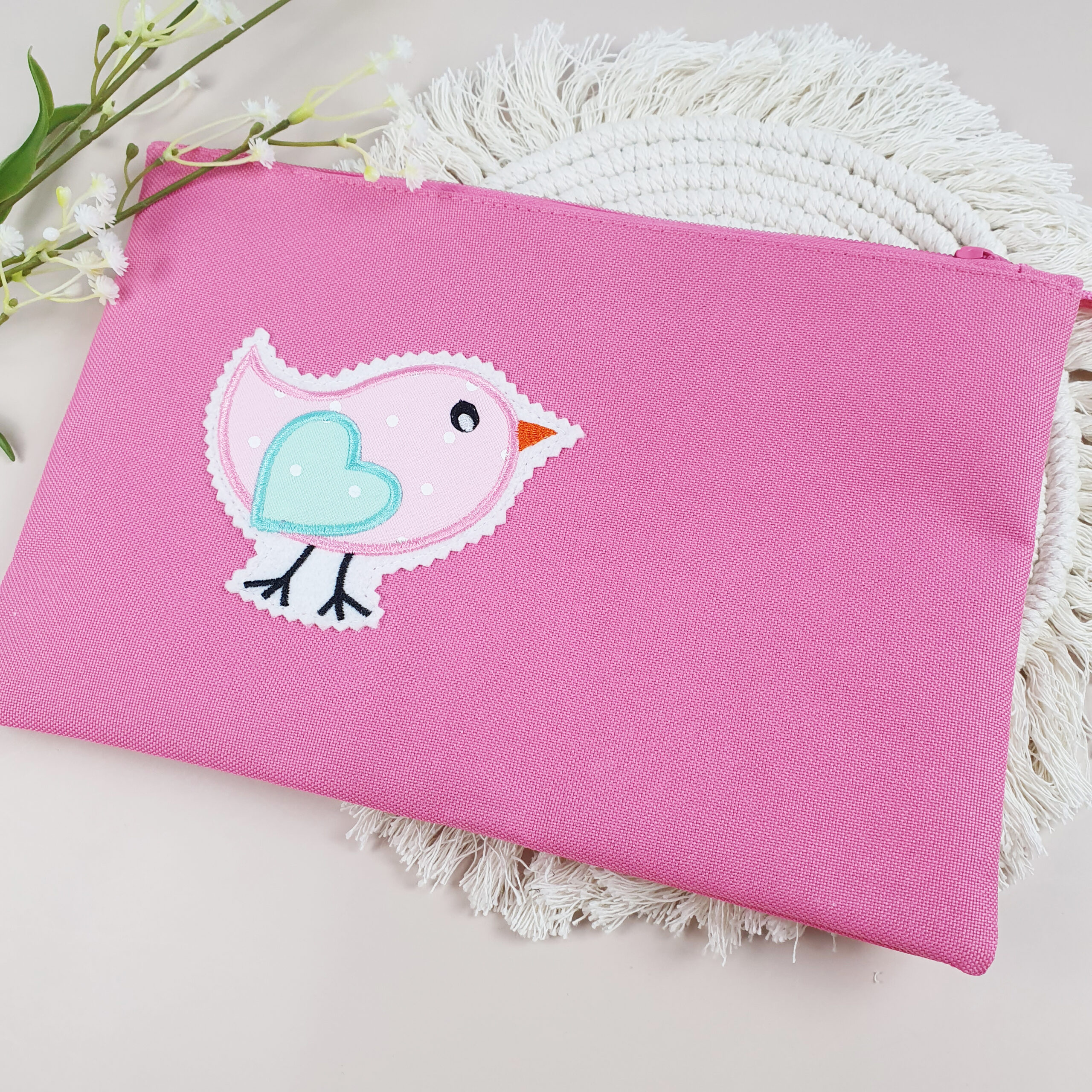 Windelbag rosa mit Vogel (personalisierbar) – Bild 4