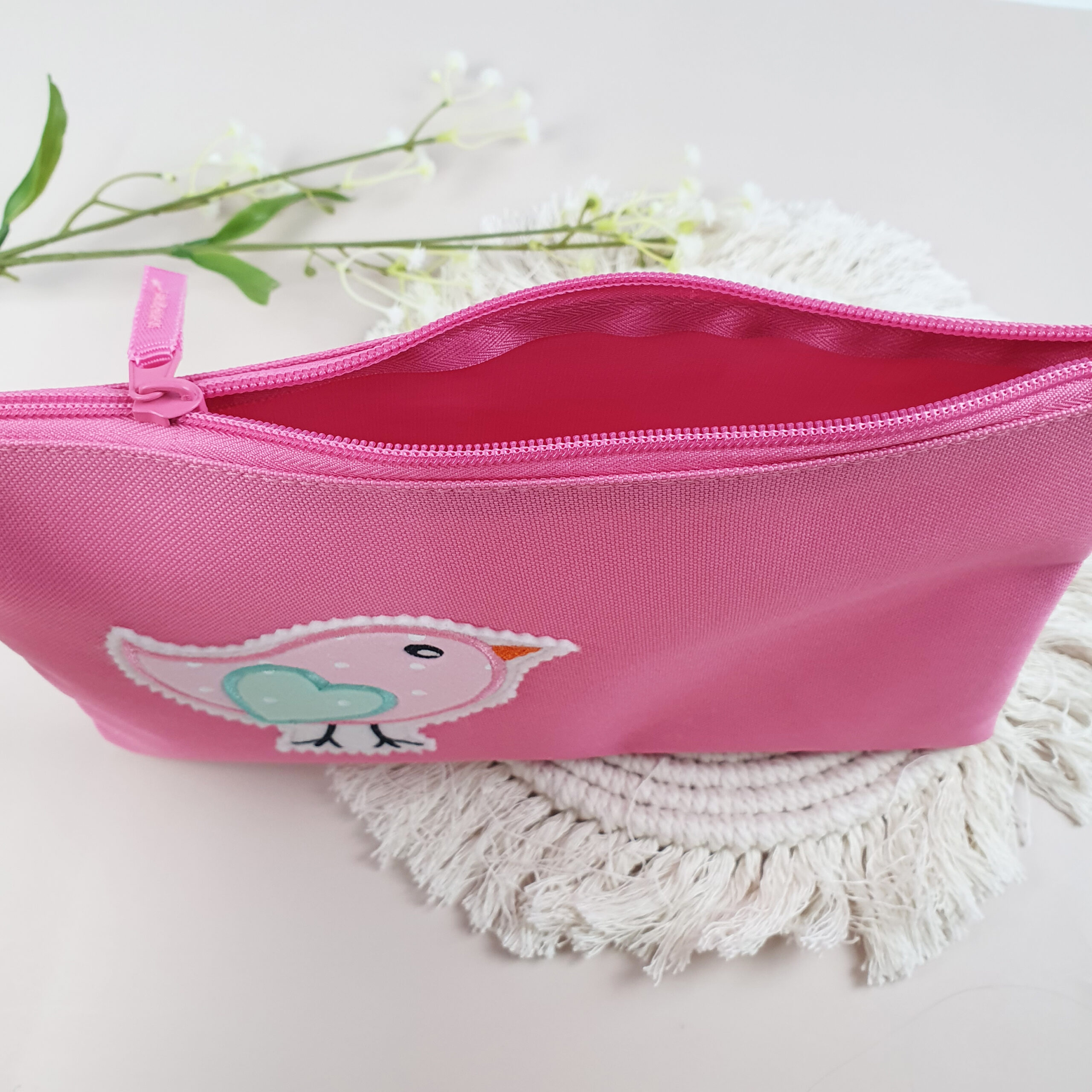 Windelbag rosa mit Vogel (personalisierbar) – Bild 2