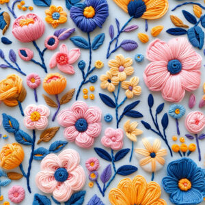 Jersey Stickblumen ab 0.5m