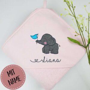 Kapuzenhandtuch / Babybadetuch Elefant