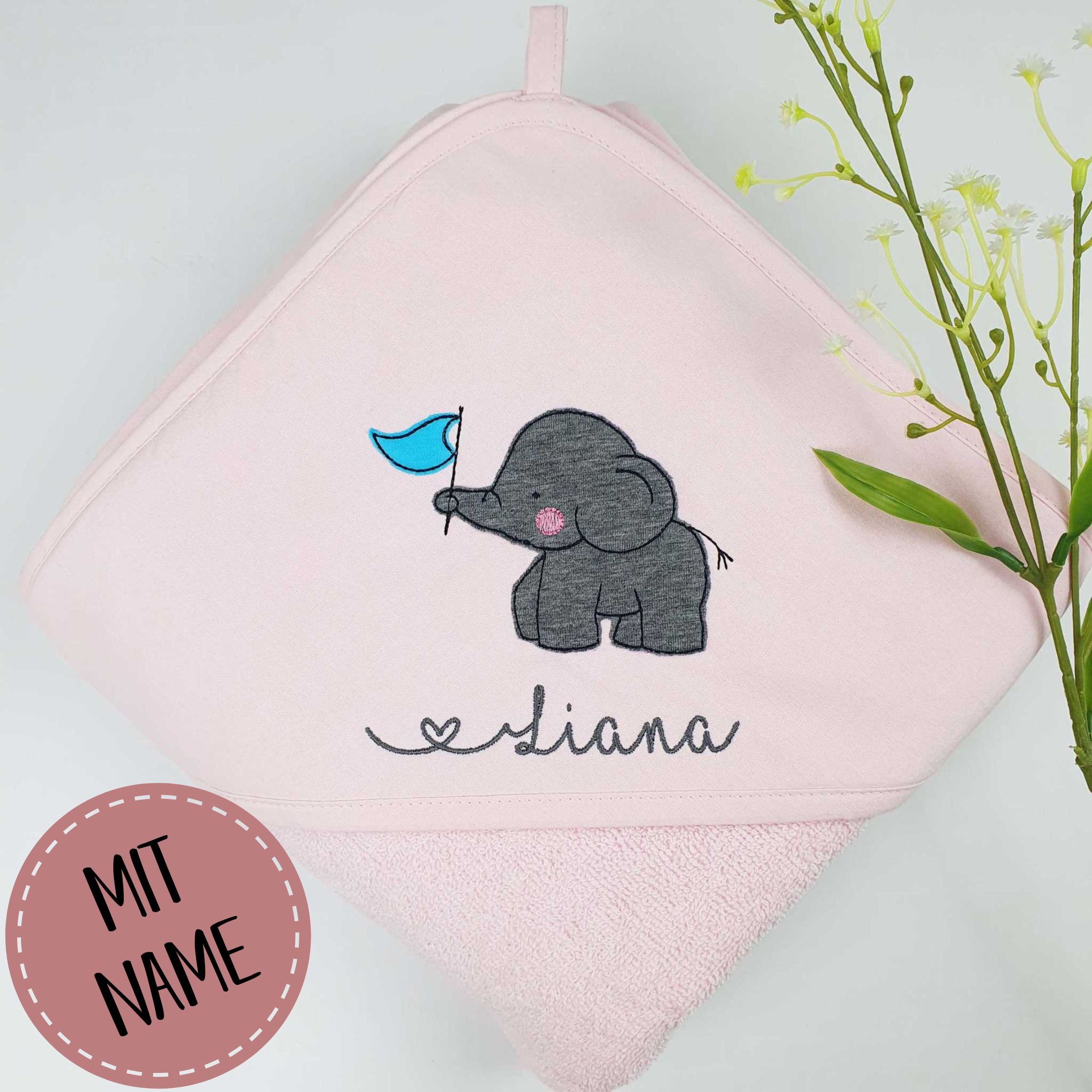 Kapuzenhandtuch / Babybadetuch Elefant
