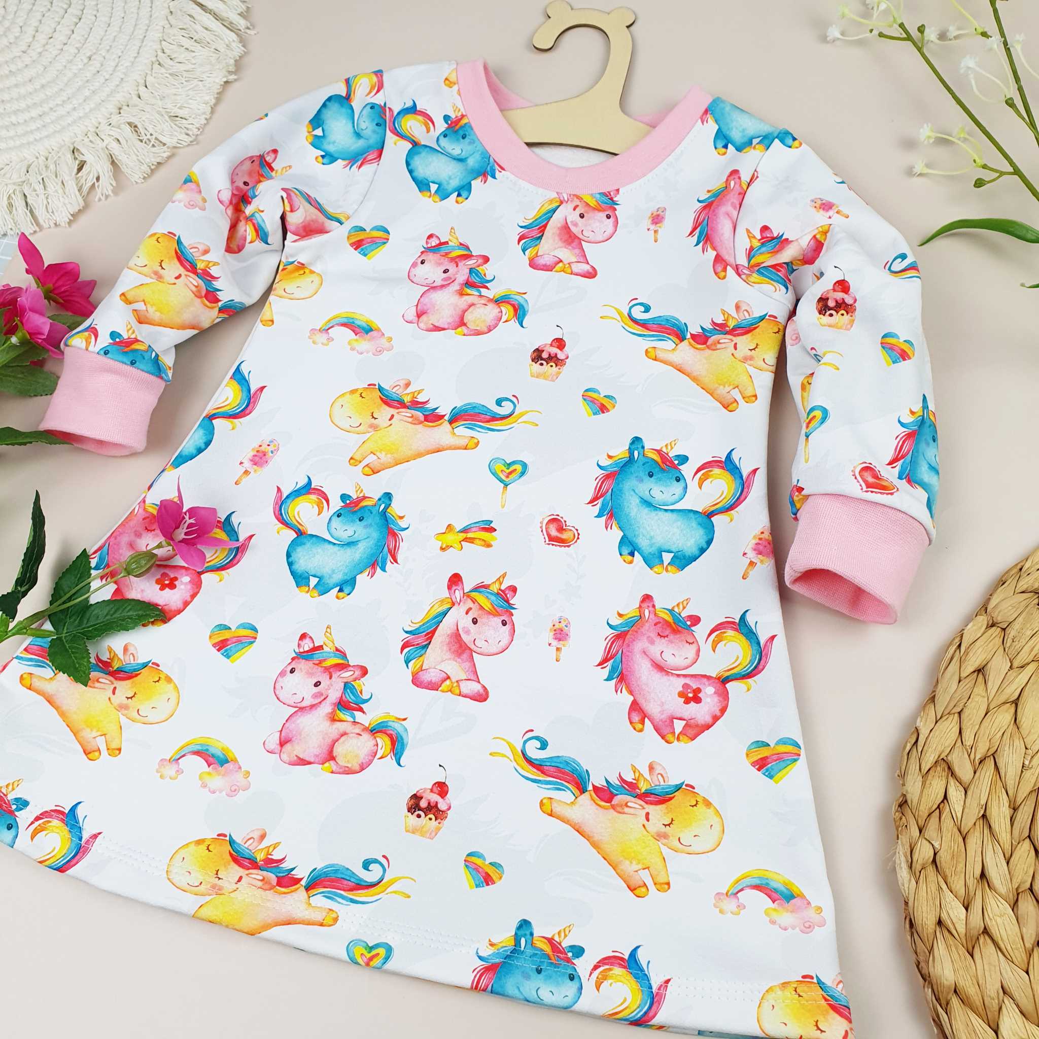 Sweatkleid Einhorn Gr. 80 – Bild 3