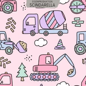 French Terry Lastwagen rosa ab 0.5m