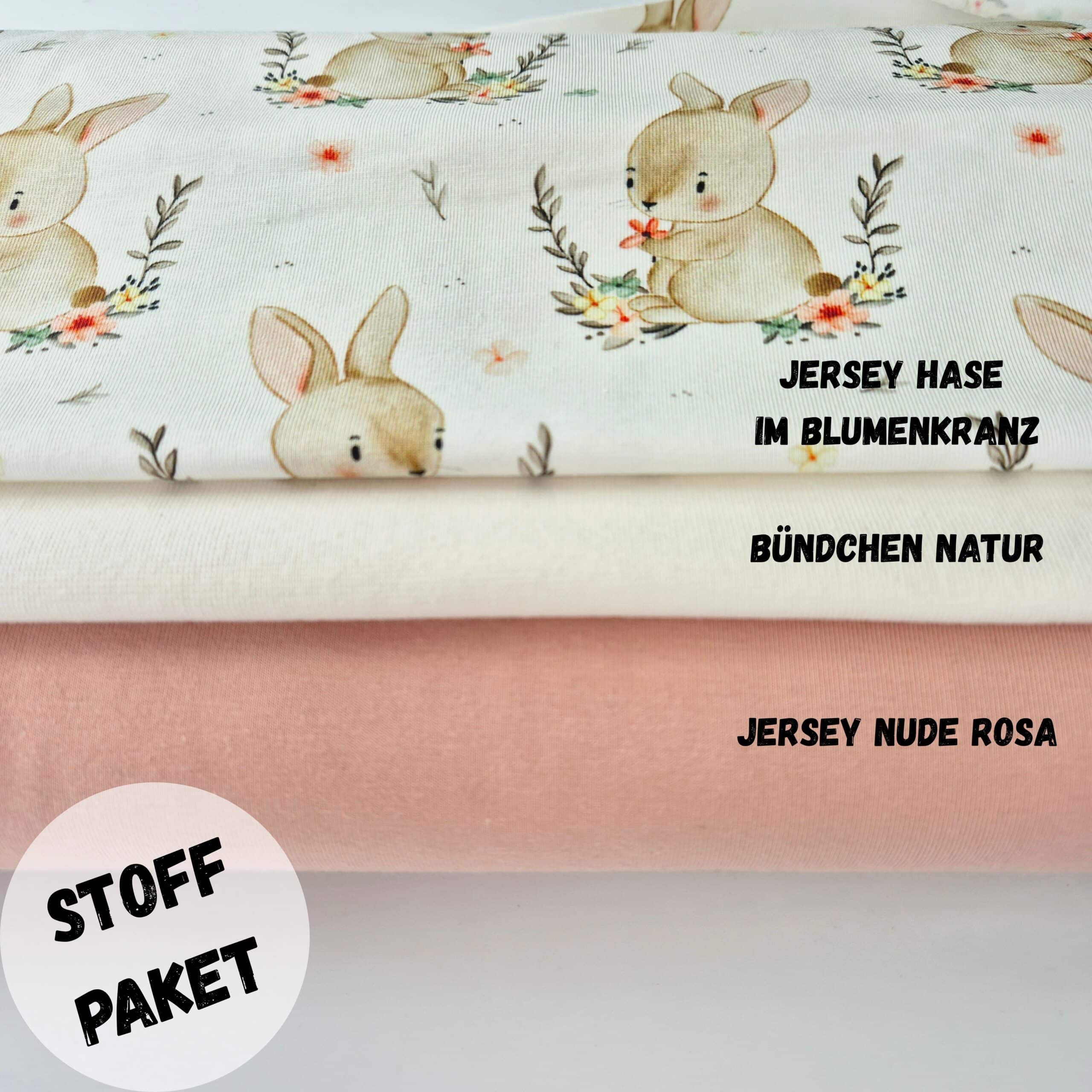 Stoffpaket Hase im Blumenkranz – Bild 2