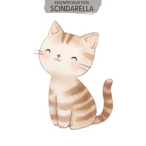 Bügelbild Katze beige